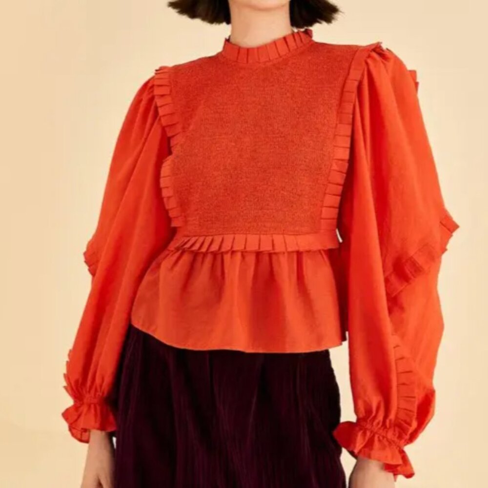 Farm Rio Smocked Blouse
